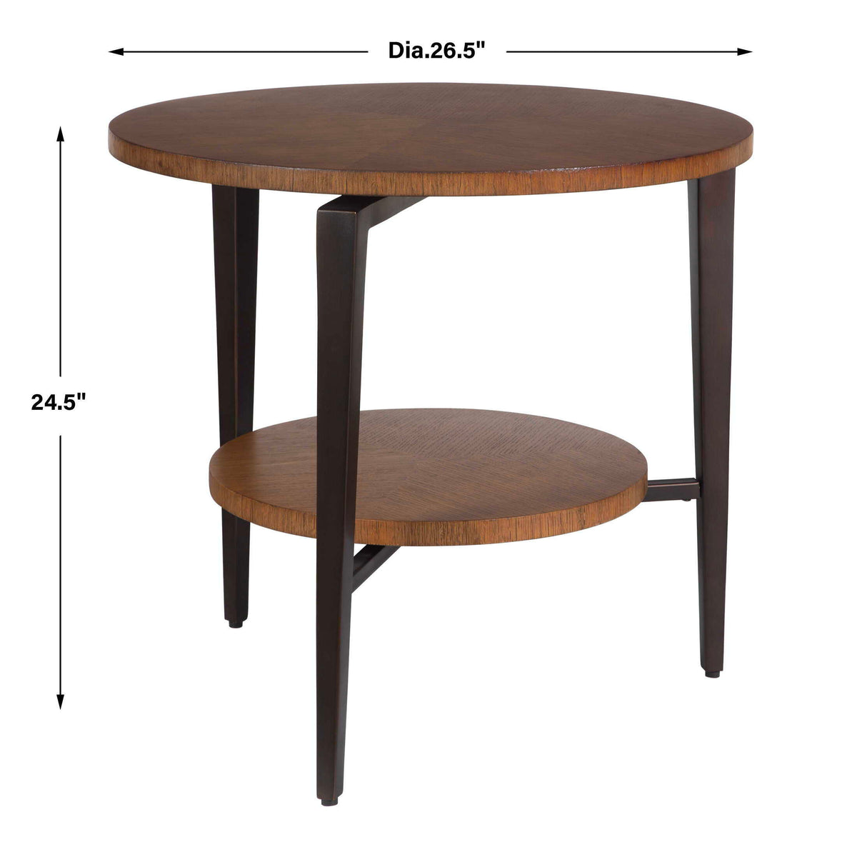 Loddon Side Table Oak - Dark Brown by Uttermost - View 7