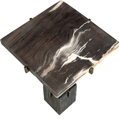 Rowman Petrified Wood Accent Table - Bronze / Dark Brown by Uttermost - View 9