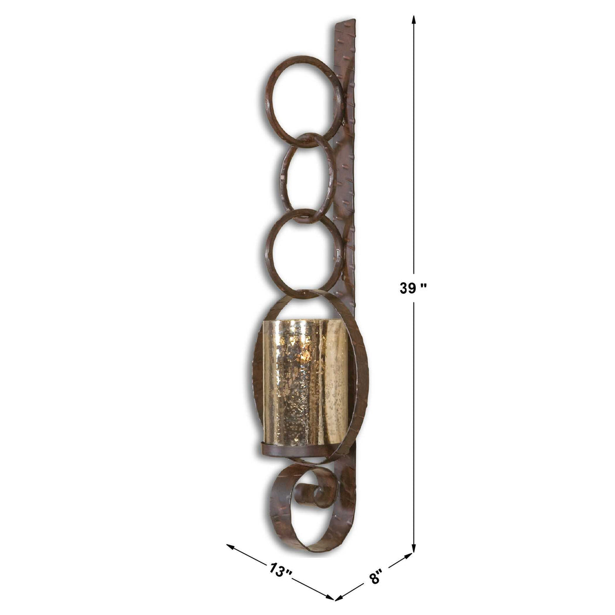 Falconara Metal Wall Sconce - Dark Brown by Uttermost - View 3