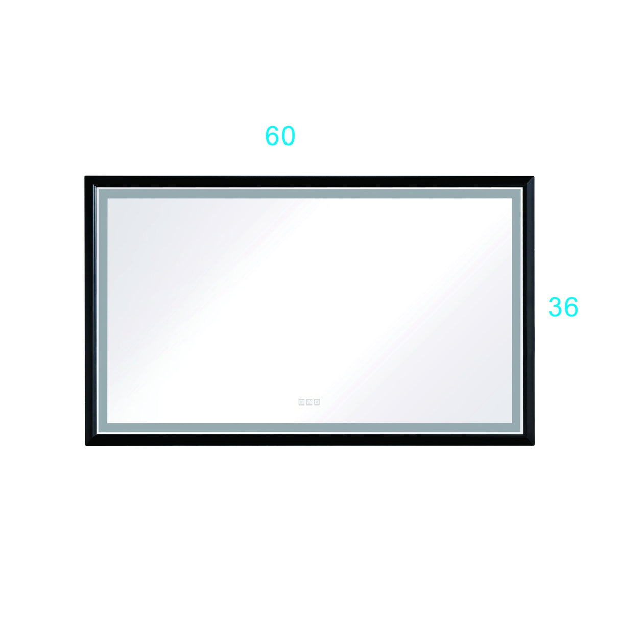 60in. W x 36in. H Oversized Rectangular Black Framed LED Mirror Anti - Fog Dimmable Wall Mount Bathroom Vanity Mirror Wall Mirror Kit For Gym And Dance Studio 36X 60 - W1272103522 - image - 10