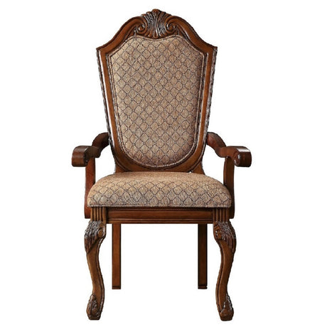 Acme - Chateau De Ville Arm Chair (Set-2) 04078A Fabric & Cherry Finish