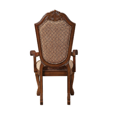 Acme - Chateau De Ville Arm Chair (Set-2) 4078 Fabric & Cherry Finish