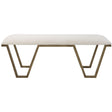 Farrah Geometric Bench - White / Yellow by Uttermost - View 1