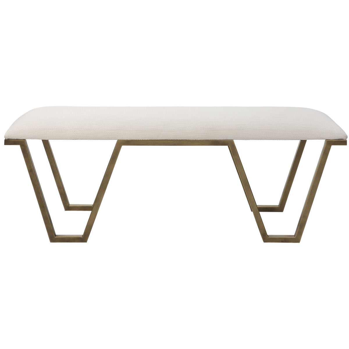 Farrah Geometric Bench - White / Yellow by Uttermost - View 1