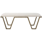 Farrah Geometric Bench - White / Yellow by Uttermost - View 1