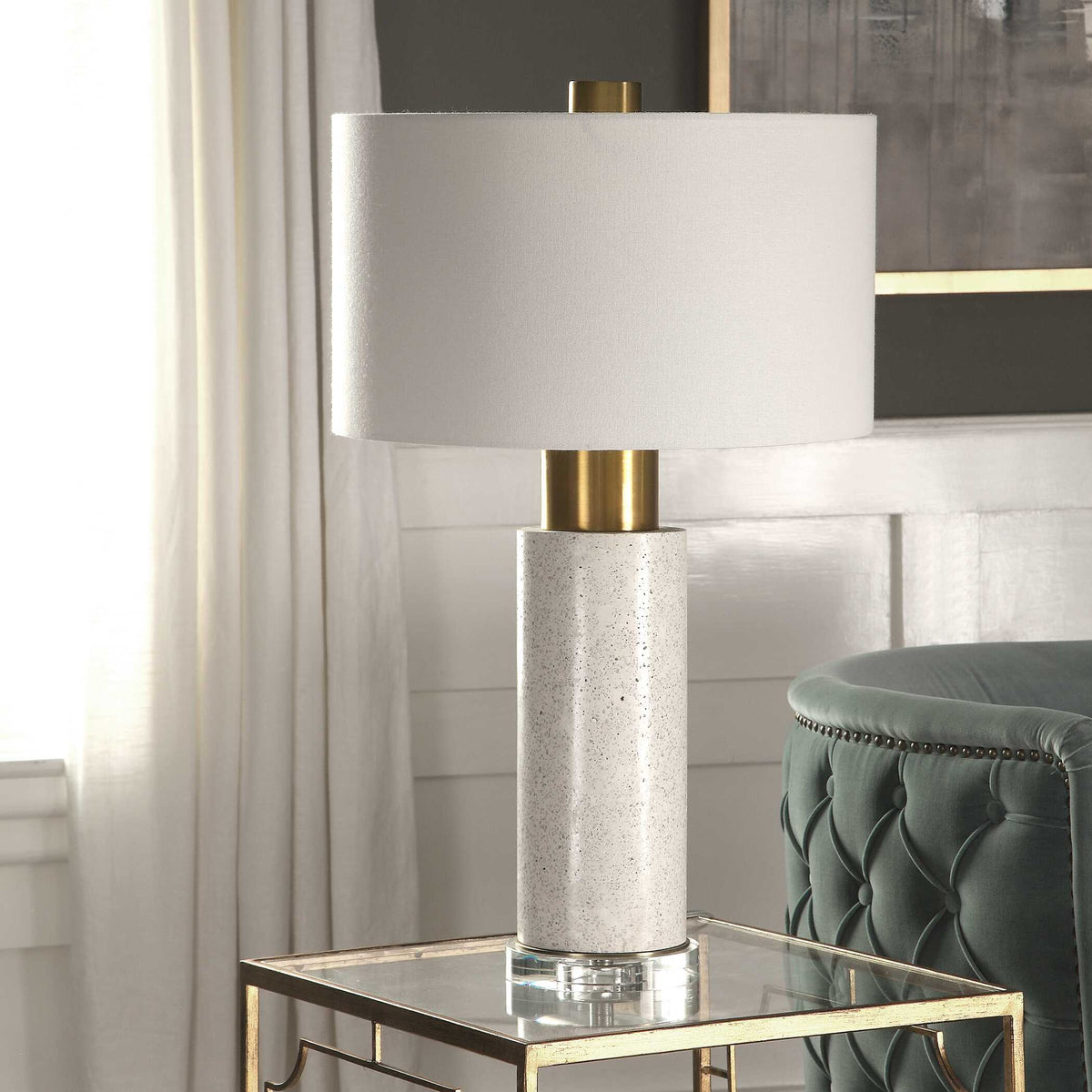 Vaeshon Concrete Table Lamp - White / Yellow by Uttermost - View 4