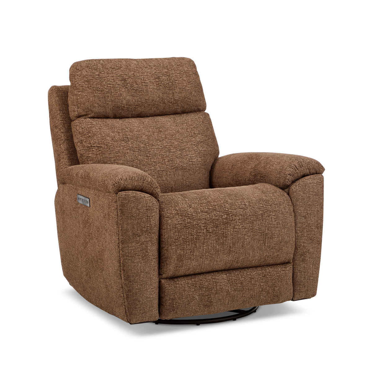 Refined Transitional Fabric Power Swivel Gliding Recliner With Power Headrest & Lumbar | Flexsteel