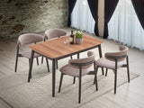 Lanae Natural & Black Finish 5 Pcs Dining Room Set
