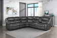Modern 3-Piece Power Reclining Sectional with Right Side Console Dark Gray Breathable Faux Leather USB Ports Solid Wood Living Room Furniture - sold by Home Elegance USA