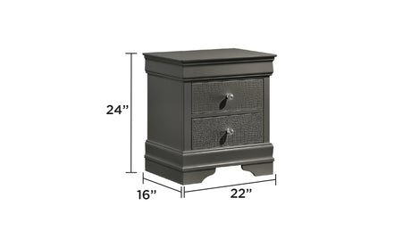 Blaze Upholstered Modern Style 4 Pc King Bedroom Set with LED Headboard Made with Wood in Metallic Gray(CA WAREHOUSE) - sold by Home Elegance USA