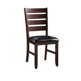 Acme - Urbana Side Chair (Set-2) 4624 Black Synthetic Leather & Cherry Finish