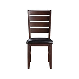 Acme - Urbana Side Chair (Set-2) 4624 Black Synthetic Leather & Cherry Finish