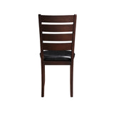 Acme - Urbana Side Chair (Set-2) 4624 Black Synthetic Leather & Cherry Finish