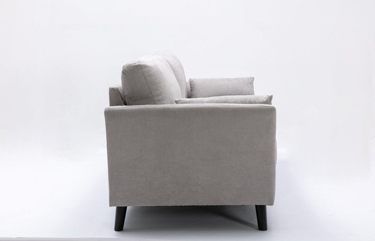 Damian Light Gray Velvet Fabric Sofa | Home Elegance USA