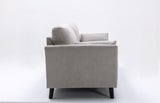 Damian Light Gray Velvet Fabric Sofa | Home Elegance USA