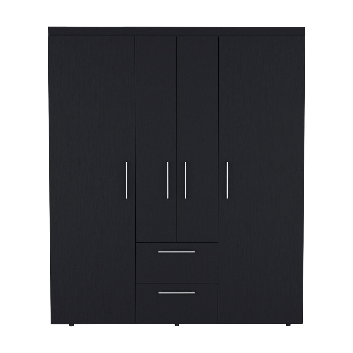 Wardrobe, Deluxe Armoire with Multiple Storage Options and Metal Accents, Black - sold by Home Elegance USA
