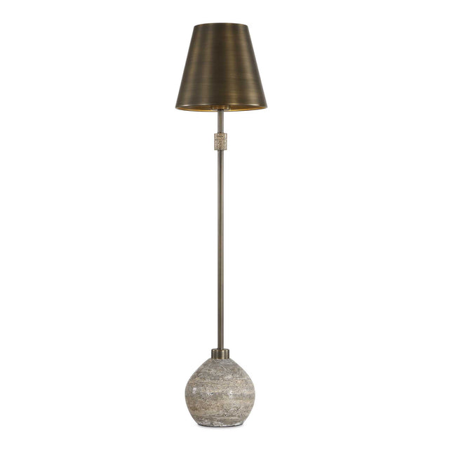 Jaycee Dark Travertine Buffet Lamp Brass / Gold / Gray - Bronze / Gray by Uttermost - View 1