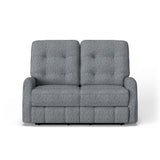 Devon Transitional Fabric Power Reclining Loveseat, Power Headrests | Flexsteel