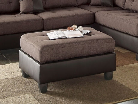 Sectional Sofa Chocolate Polyfiber Cushion Tufted Reversible 3pc Sectional Sofa, Chaise  Ottoman Living Room Furniture - sold by Home Elegance USA