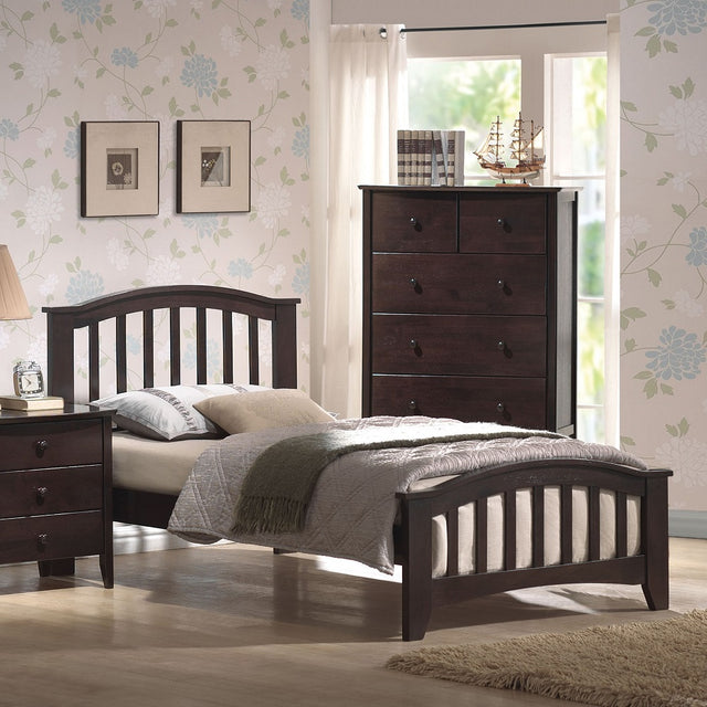 Acme - San Marino Twin Bed 04980T Dark Walnut Finish