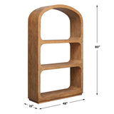 Achley Seamless Wooden Etagere Woodtone - Light Brown by Uttermost - View 7