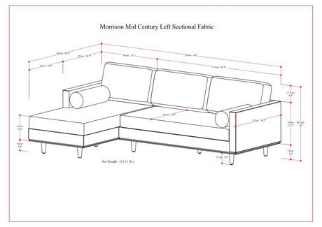 Morrison Left Sectional Sofa - sold by Home Elegance USA
