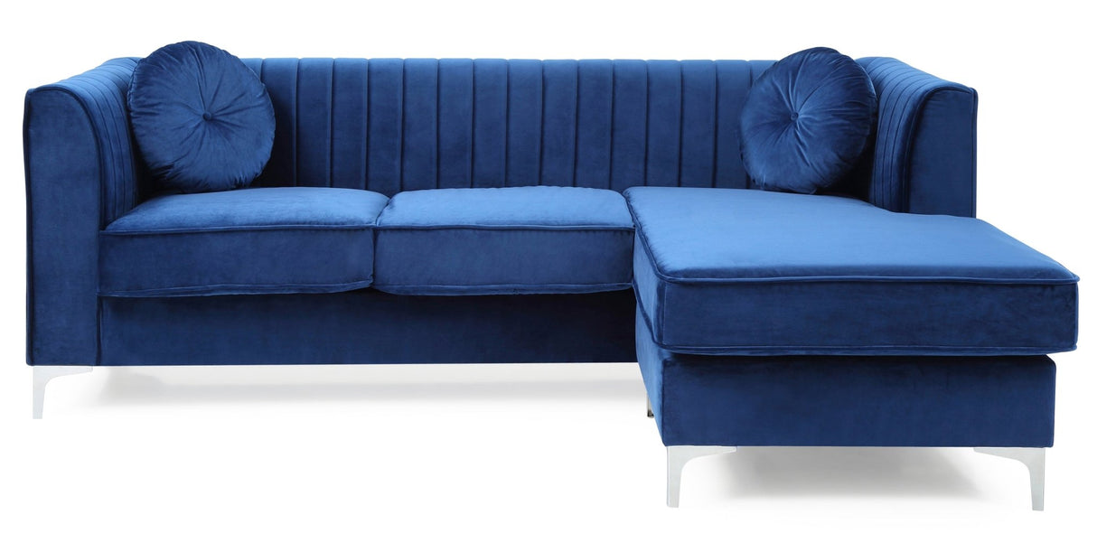 Delray G791B - SC Sofa Chaise ( 3 Boxes) , NAVY BLUE | Home Elegance USA