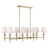 Arques 8 Light Linear Chandelier White / Gold - Gold / White by Uttermost - View 8