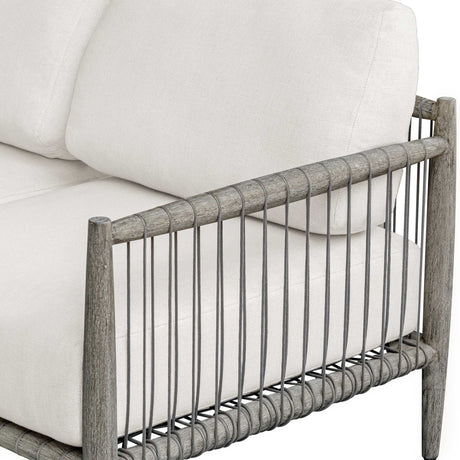 Borneo Outdoor Sofa Brown / Oyster White - White / Dark Brown by Uttermost - View 13