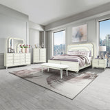 Nora Beige 5PC Queen Bedroom Set With LED