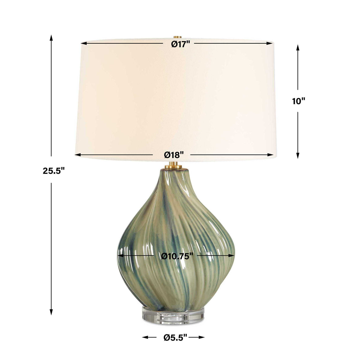 Tausha Table Lamp - Blue / Green by Uttermost - View 7
