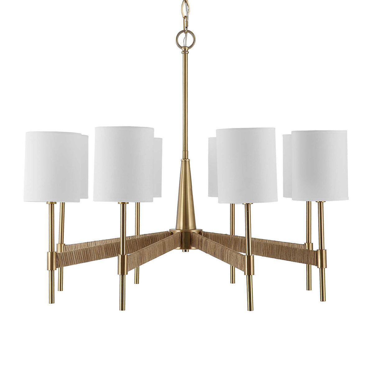 Lautoka Rattan 8 Light Chandelier - Light Brown by Uttermost - View 3