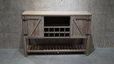 52 Inch Console Cabinet / Storage Cabinet With Wine Racks Dining Living Room,Grey Walnut