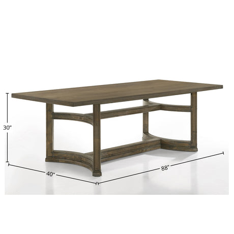 Parfield Weathered Oak Finish 7PCs Dining Room Set - sold by Home Elegance USA