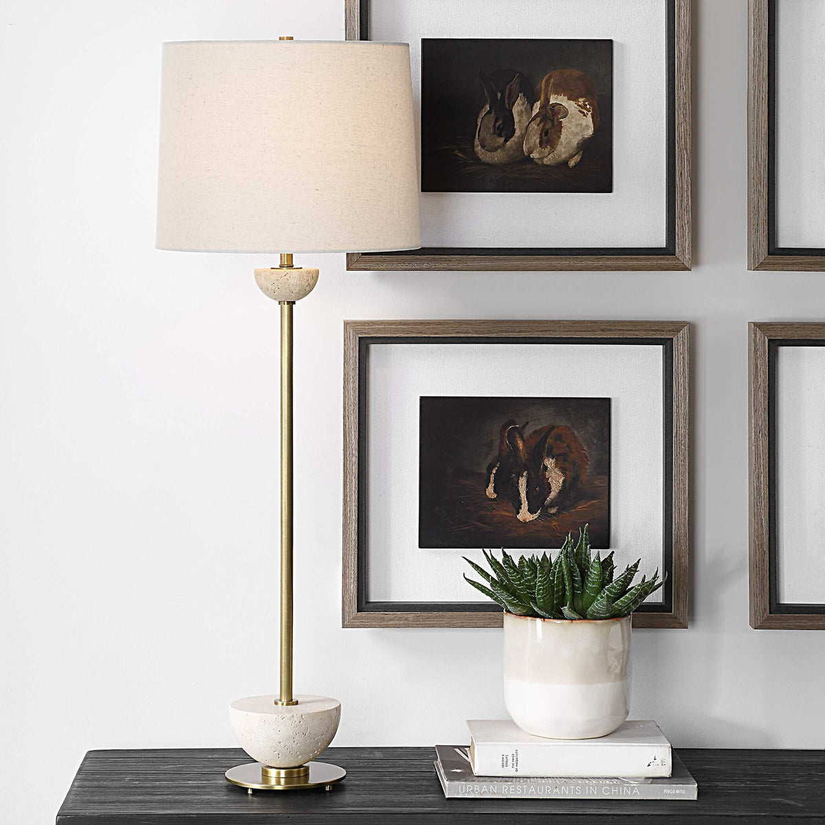 Hemisphere Buffet Lamp Brass - Bronze by Uttermost - View 2