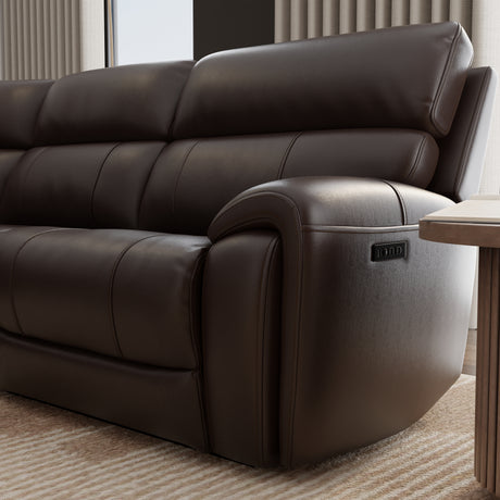 6-Piece Leather Power Sectional in Brazil Tobacco - sold by Home Elegance USA