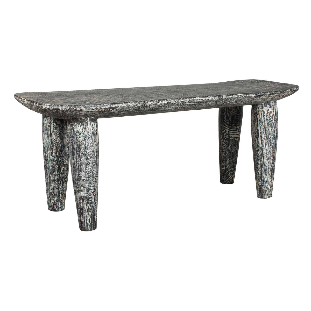 Fade To Black Wood Bench - Black / White by Uttermost - View 5