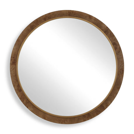 Cleveland Round Burl Wood Mirror Woodtone - Dark Brown by Uttermost - View 1