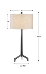 Ivor Cast Iron Lamp - Black / Beige by Uttermost - View 4