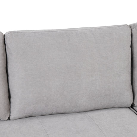 Modern Reversible L-Shape Pull Out Sleeper Sofa with Storage Chaise and Stools, Gray Linen, 104.5' - sold by Home Elegance USA