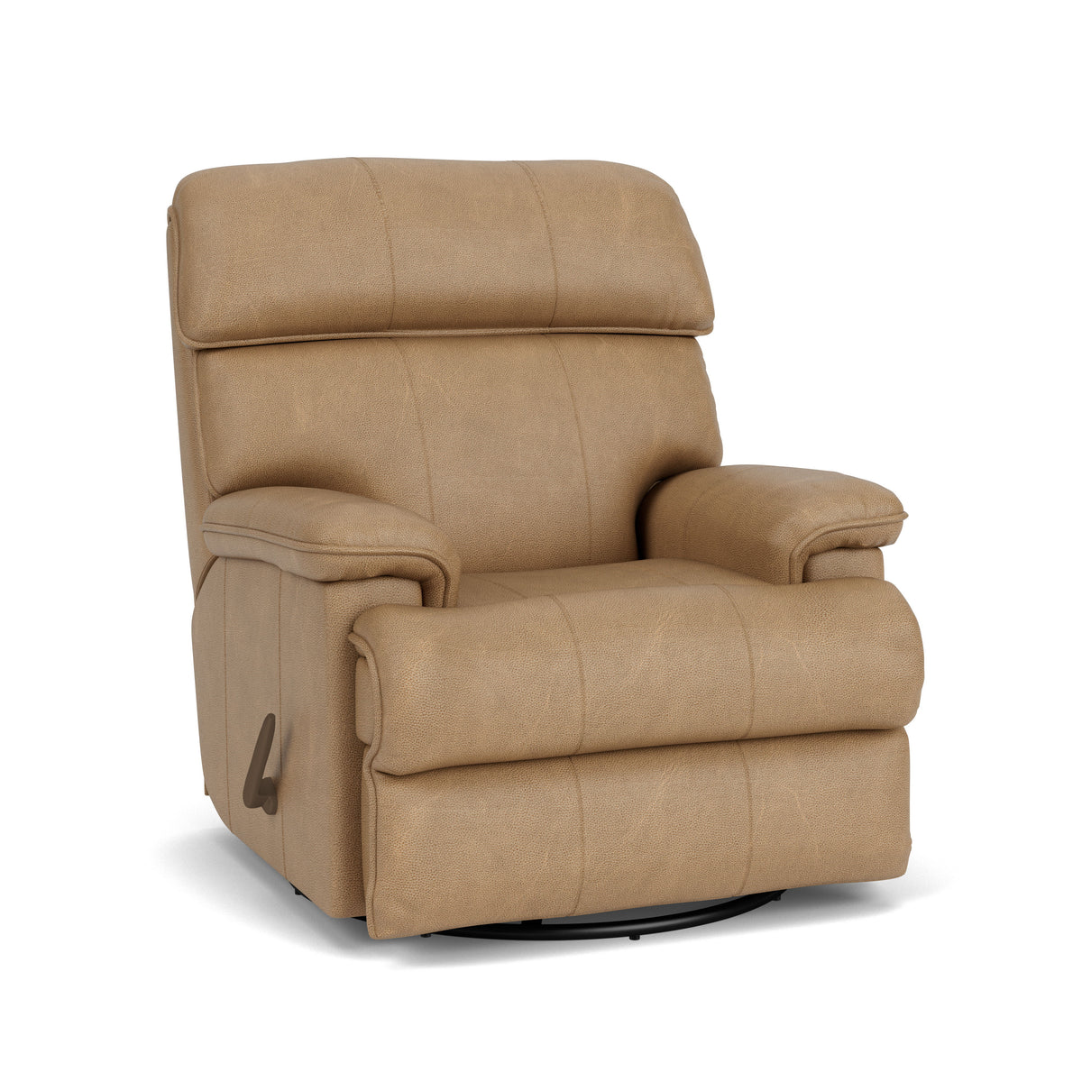Geneva Transitional Leather Swivel Gliding Recliner | Flexsteel