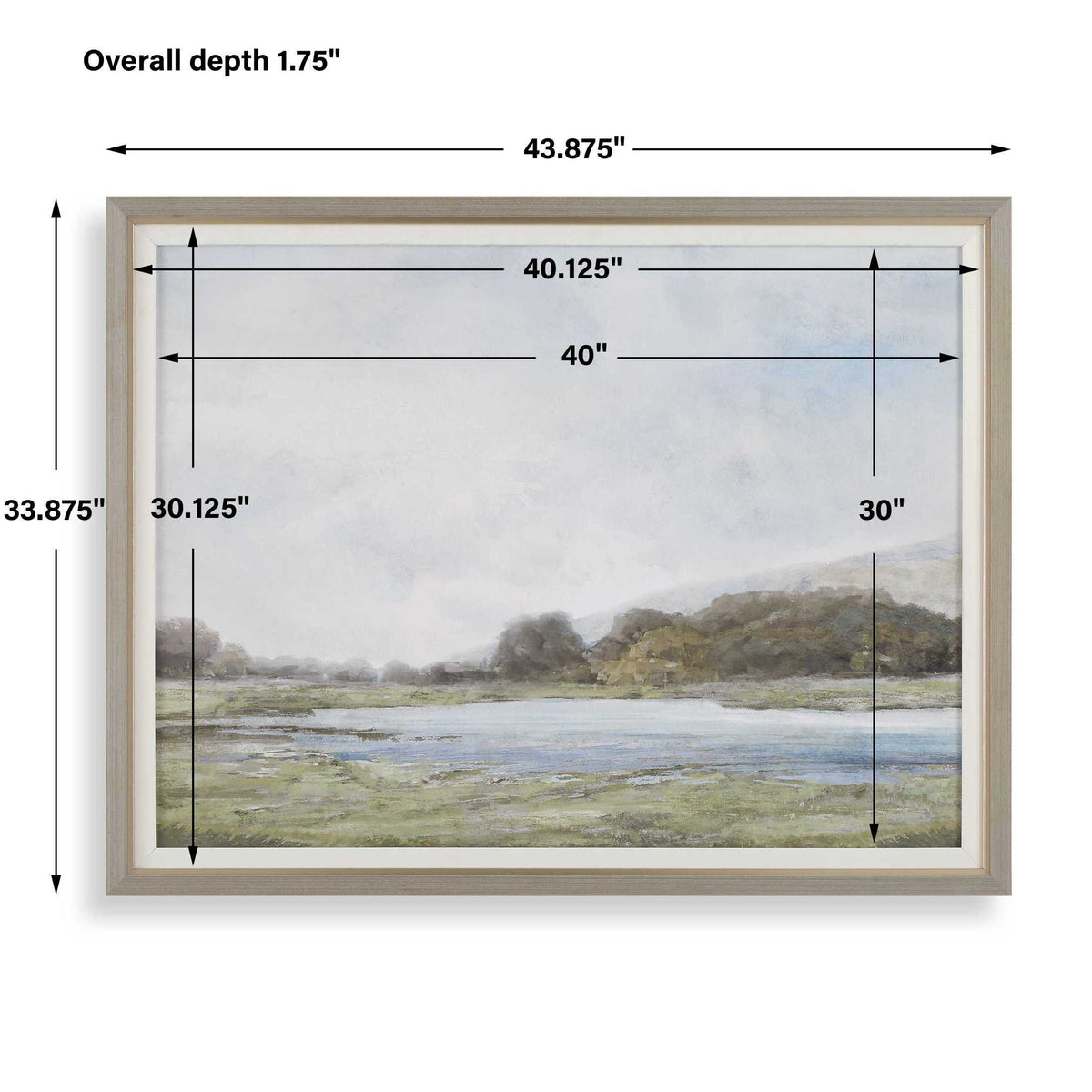 Restful Vista-Awe Landscape Art Black / Blue / Brown / Gold / Gray / Green / Woodtone - Blue / Green by Uttermost - View 7