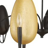 Warwick 6 Light Chandelier Matte Black - Black / Gold by Uttermost - View 12