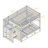 Full over Full Bunk Bed with Twin Size Trundle, Gray (old sku: LT000126AAE ) - sold by Home Elegance USA