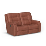Arlo Transitional Leather Power Reclining Loveseat | Flexsteel