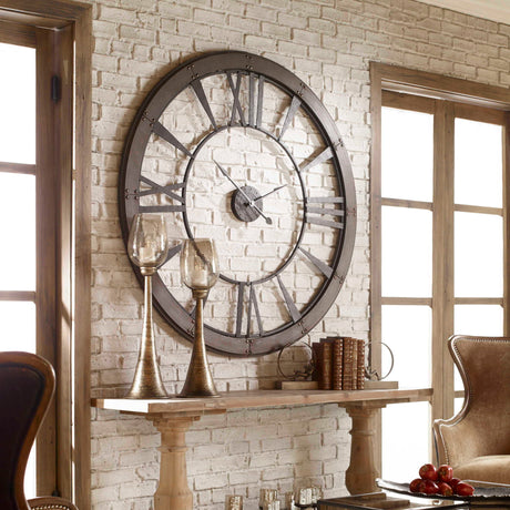 Ronan Wall Clock, Large - Dark Brown by Uttermost - View 4