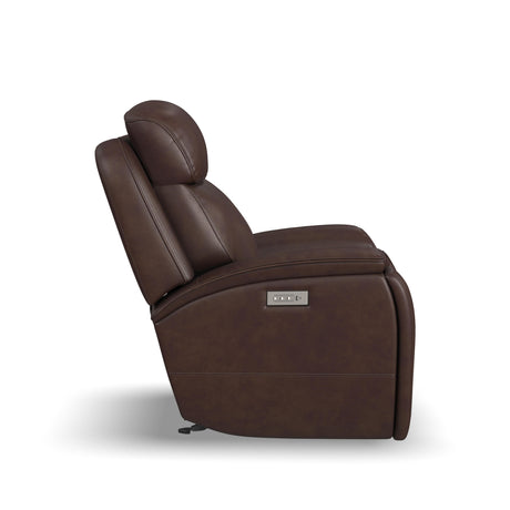 Walker Power Gliding Recliner With Power Headrest & Lumbar - Dark Brown | Flexsteel