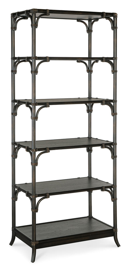 Retreat Pole Rattan Bookcase - Black by Hooker Furniture - View 1