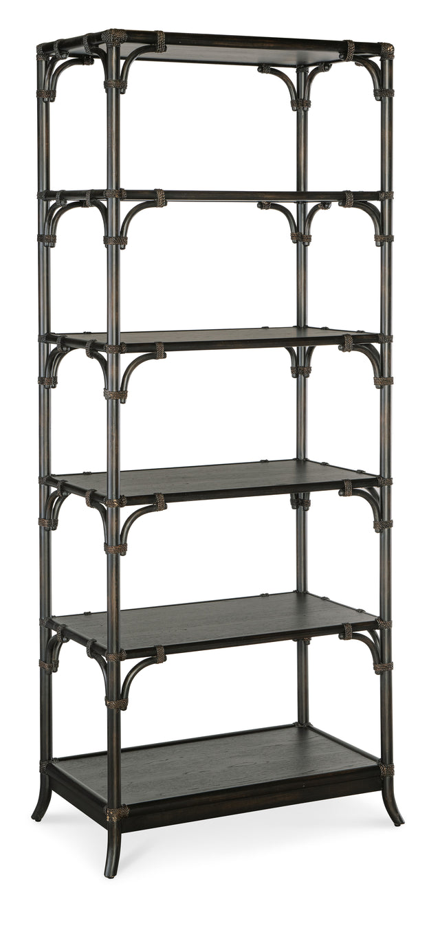 Retreat Pole Rattan Bookcase - Black by Hooker Furniture - View 1