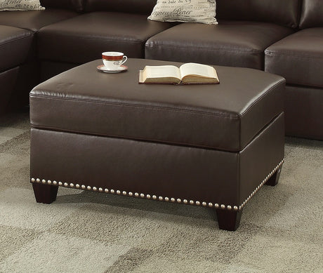 New Contemporary 3-PCS Reversible Sectional Set Living Room Furniture Espresso Faux Leather Couch Sofa Chaise Ottoman - sold by Home Elegance USA